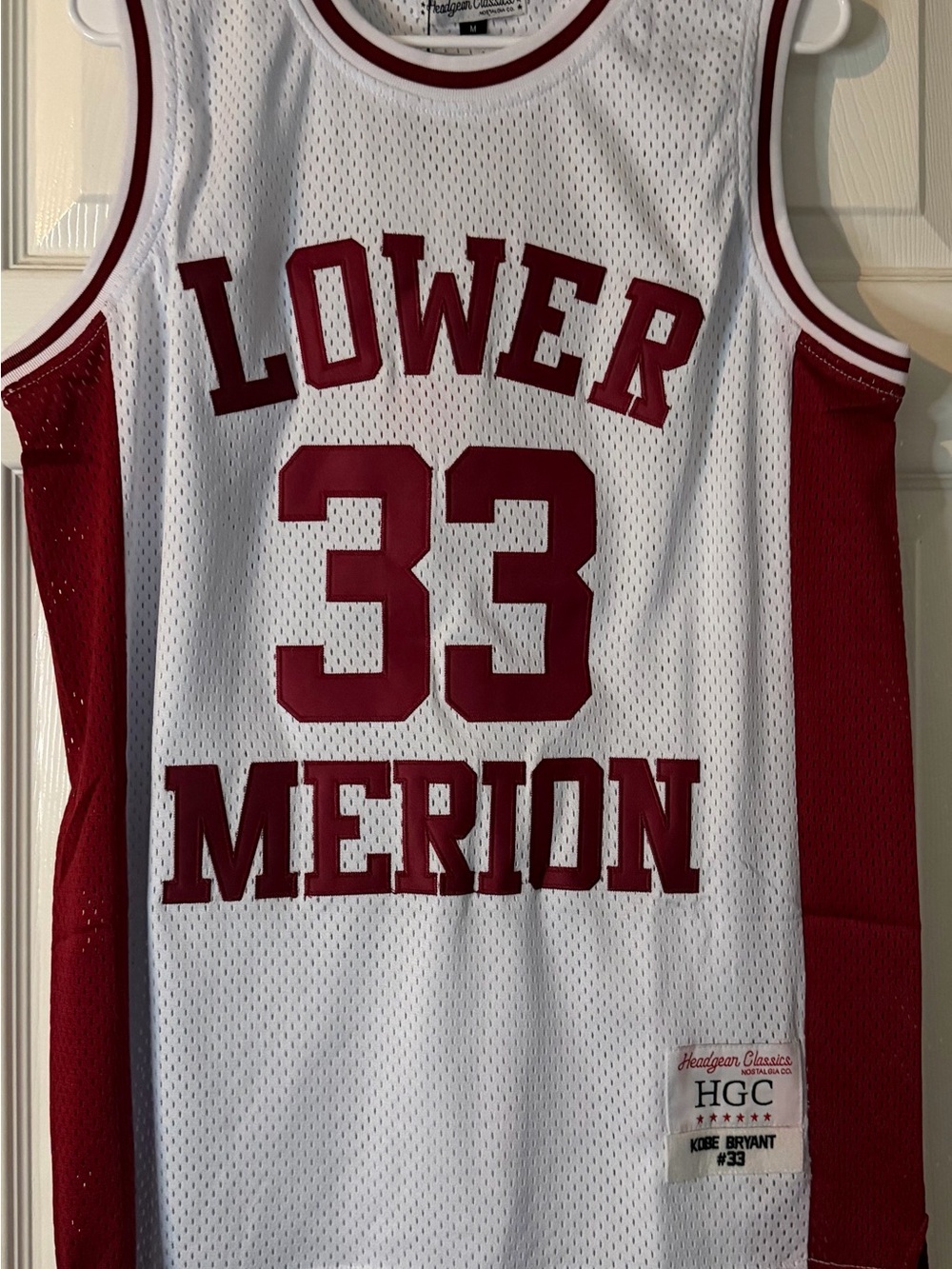 Kobe Bryant high school White and Red 'Lower Merion 33' Basketball Jersey -
